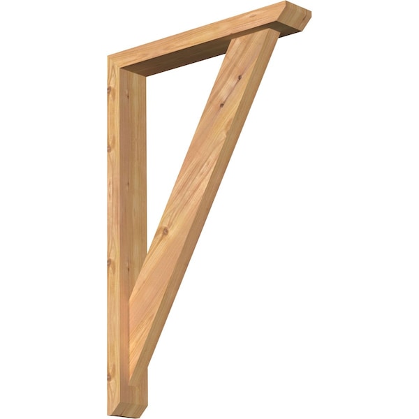 Ekena Millwork Traditional Slat Smooth Bracket w/ Offset Brace, Western Red Cedar, 3 1/2"W x 20"D x 32"H BKT0402X20X32TRA06SWR - main
